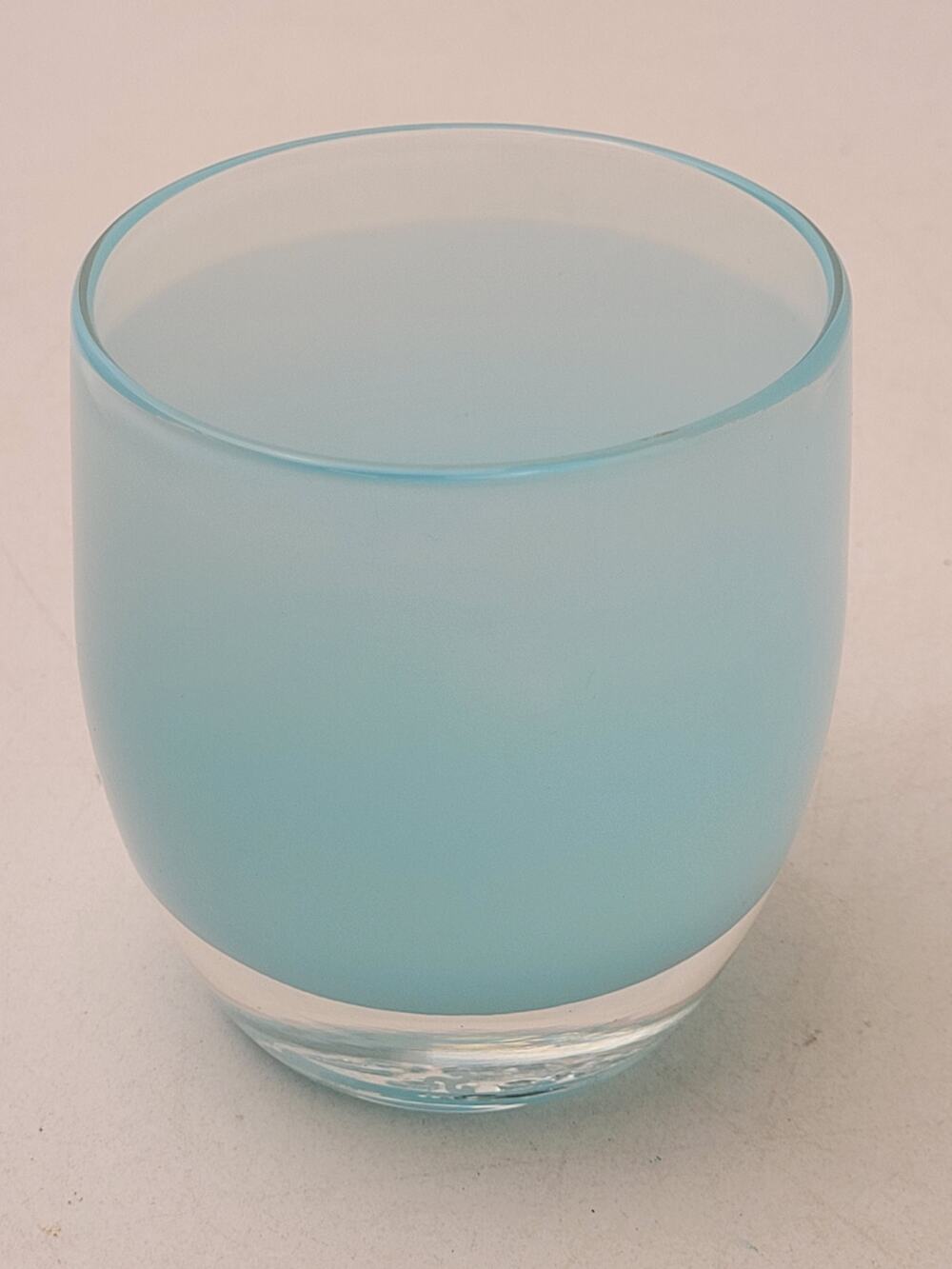 glassybaby "Ocean" Light Blue Handblown Glass Votive Candle Holder Rare w Tag